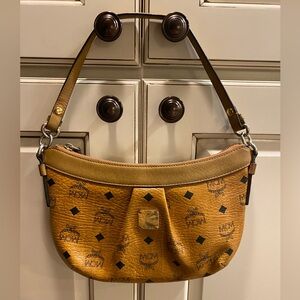 MCM Brown Leather Visetos  handbag/crossbody Bag